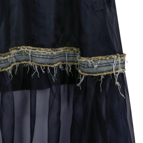Hui Milano Black Embroidered Sheer Maxi Dress.