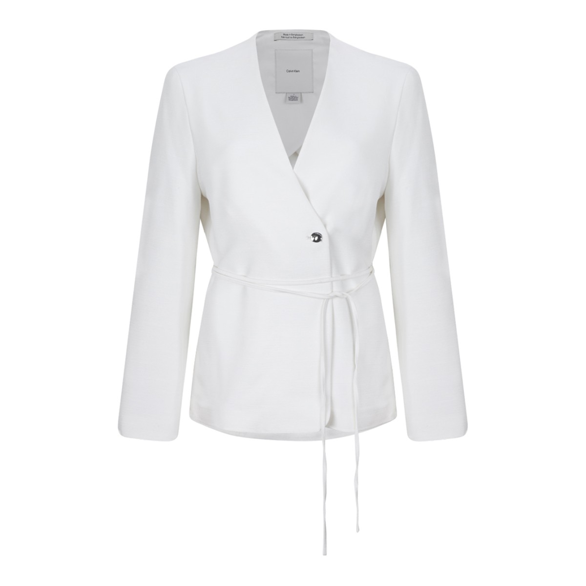 Calvin Klein Cream Wrap-Style Tailored Blazer.