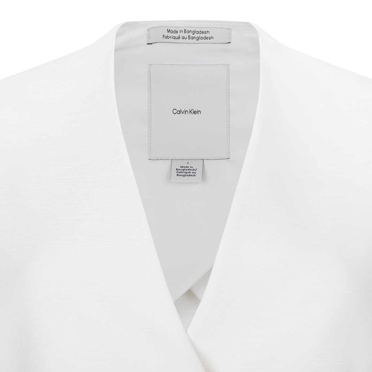 Calvin Klein Cream Wrap-Style Tailored Blazer.