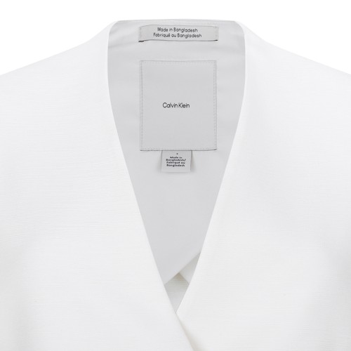 Calvin Klein Cream Wrap-Style Tailored Blazer.
