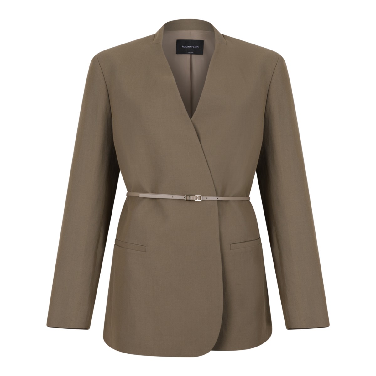 Fabiana Filippi Beige Minimal Tailored Blazer.