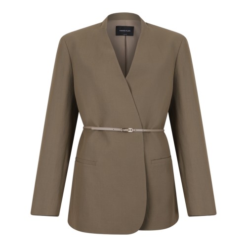 Fabiana Filippi Beige Minimal Tailored Blazer.