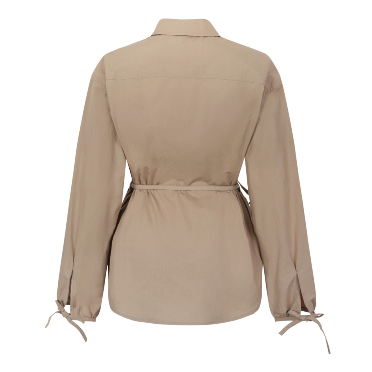 Moncler Beige Belted Technical Jacket.
