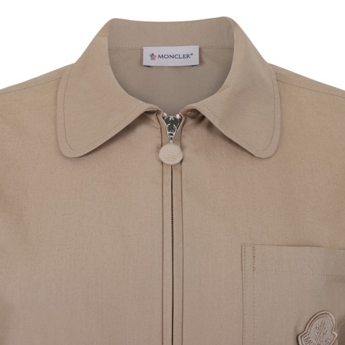 Moncler Beige Belted Technical Jacket.