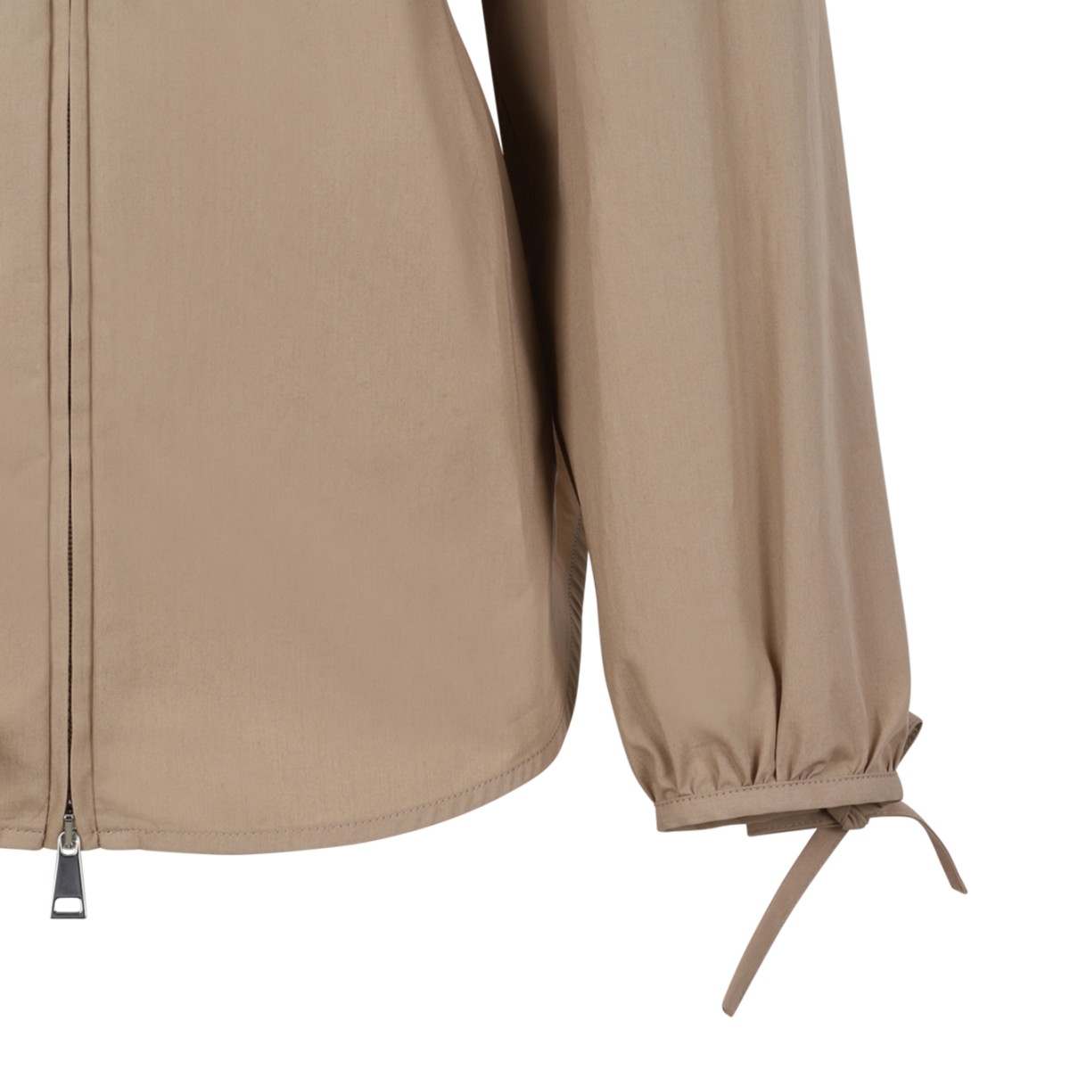 Moncler Beige Belted Technical Jacket.