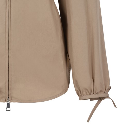 Moncler Beige Belted Technical Jacket.
