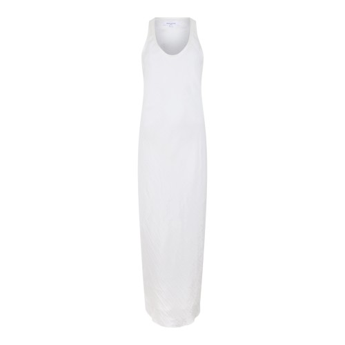 Maison Kitsun White Sleeveless Midi Dress.