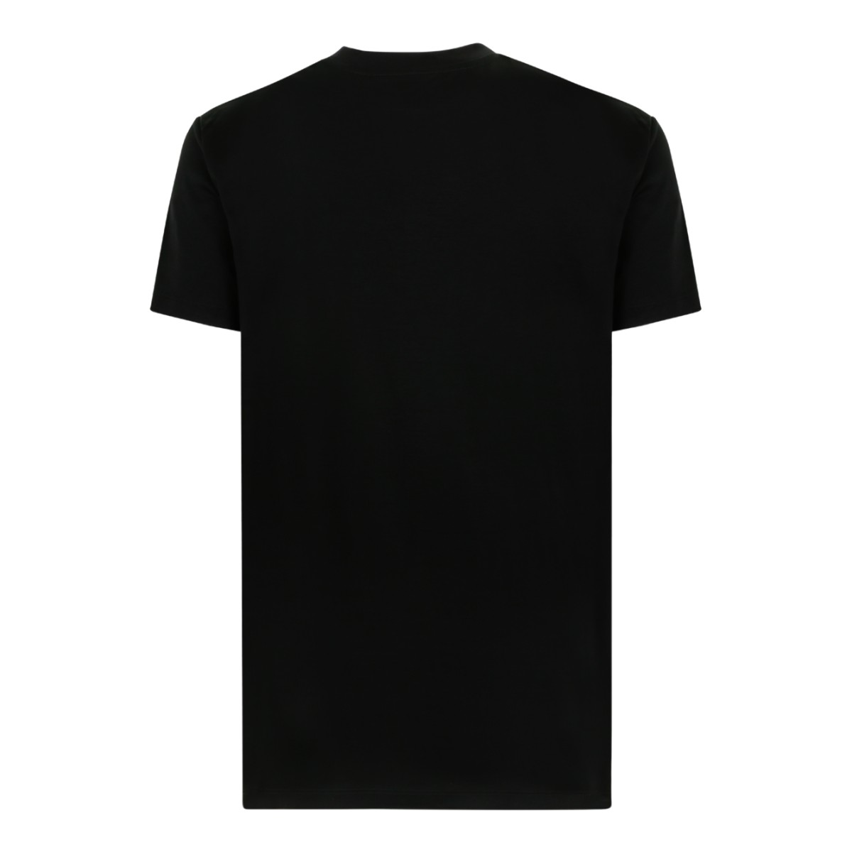 Philipp Plein Black Cotton T-Shirt with Logo Patch.
