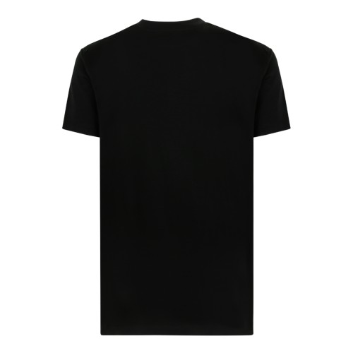 Philipp Plein Black Cotton T-Shirt with Logo Patch.