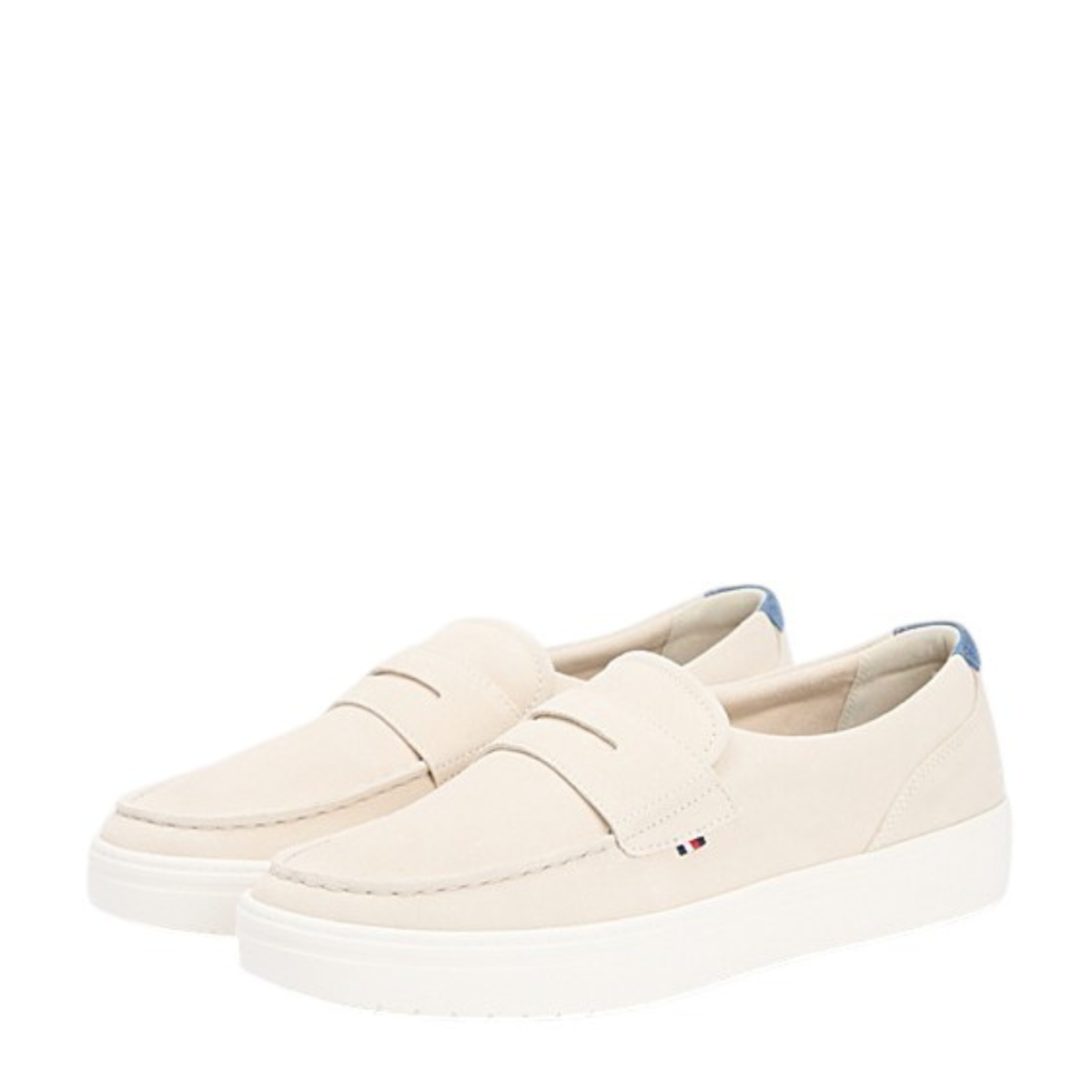 Tommy Hilfiger Cream Platform Slip-On Sneakers.