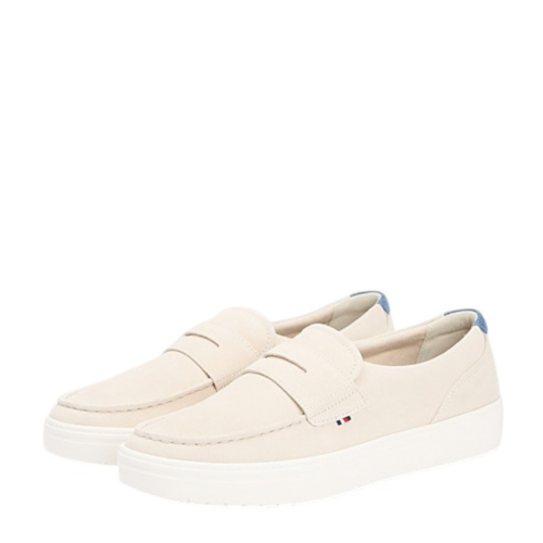 Tommy Hilfiger Cream Platform Slip-On Sneakers.