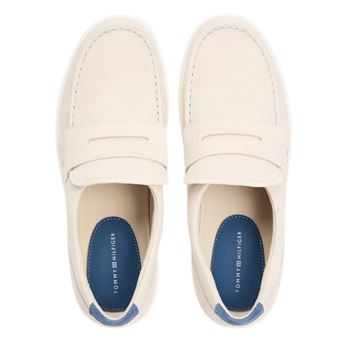 Tommy Hilfiger Cream Platform Slip-On Sneakers.