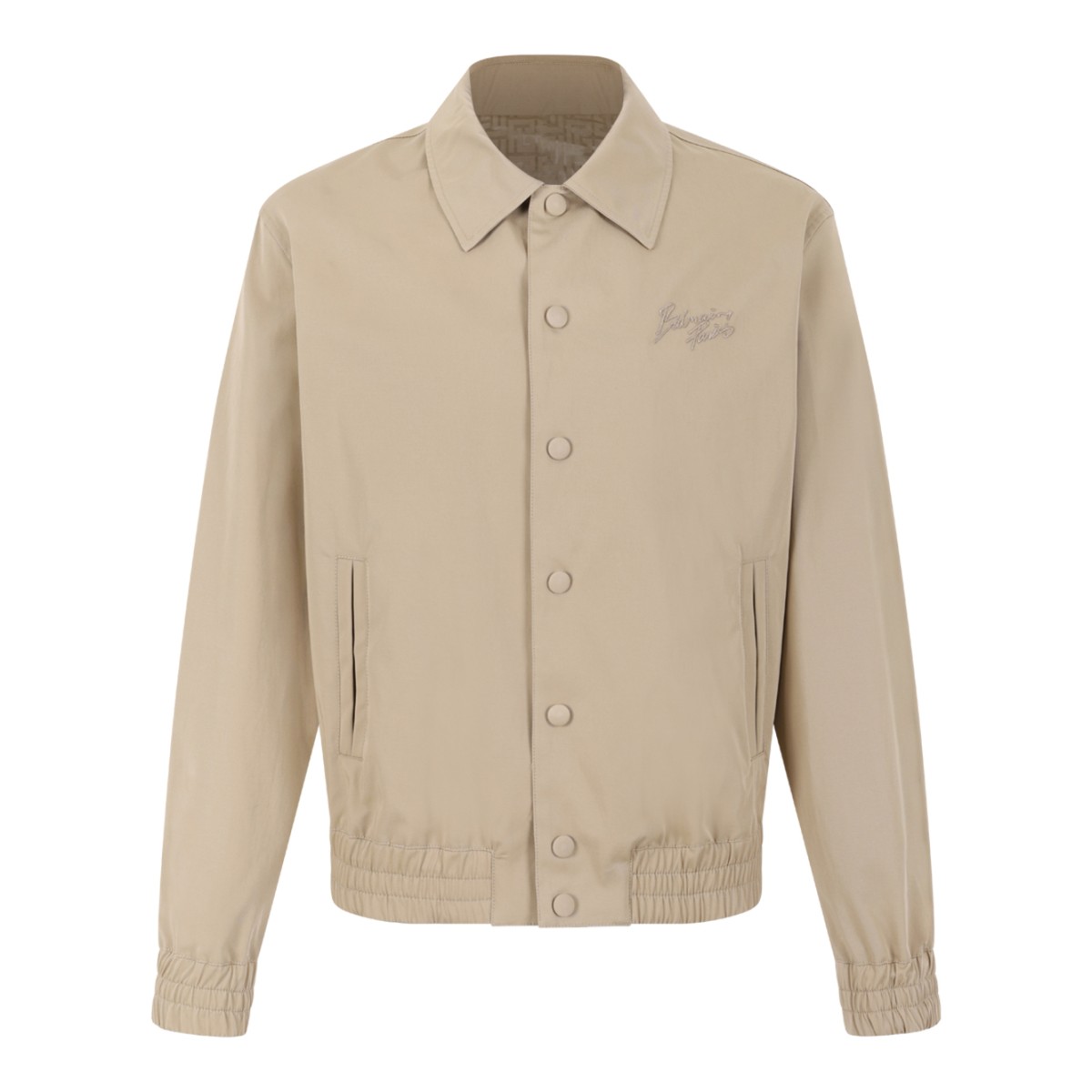 Balmain Beige Cotton Button-Up Jacket.  