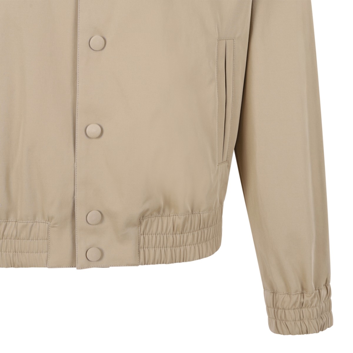Balmain Beige Cotton Button-Up Jacket.  