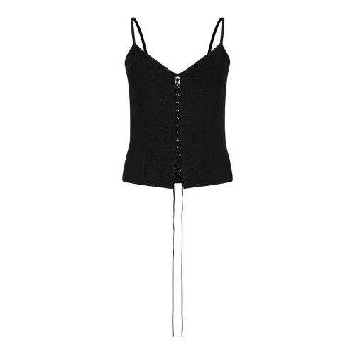 Alexander McQueen Black Corset Lace-Up Top.