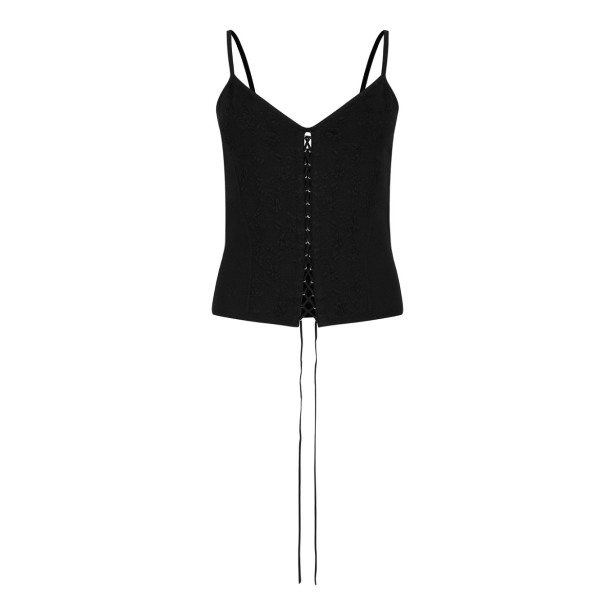 Alexander McQueen Black Corset Lace-Up Top.
