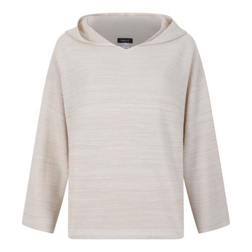 Fabiana Filippi Beige Textured Hooded Knit Top. 