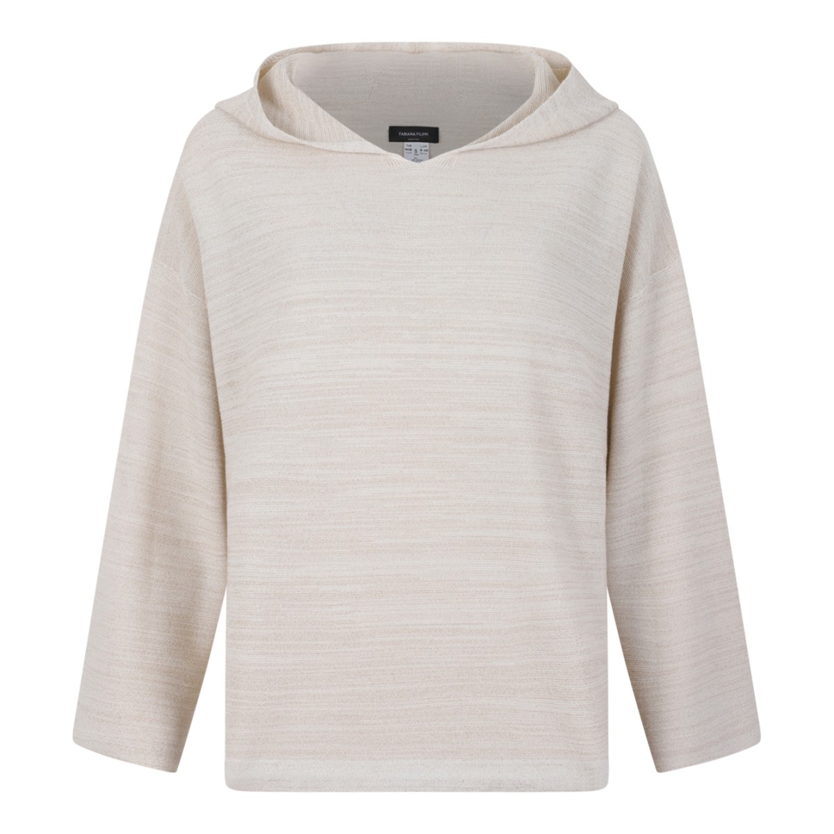 Fabiana Filippi Beige Textured Hooded Knit Top. 