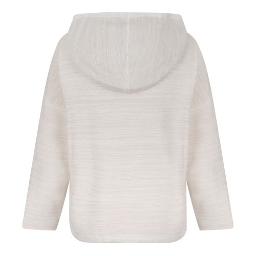 Fabiana Filippi Beige Textured Hooded Knit Top.  2