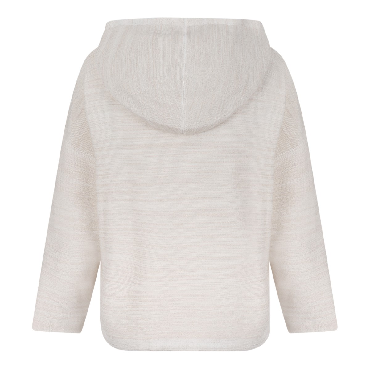 Fabiana Filippi Beige Textured Hooded Knit Top. 