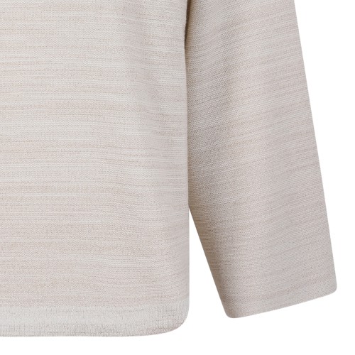 Fabiana Filippi Beige Textured Hooded Knit Top. 