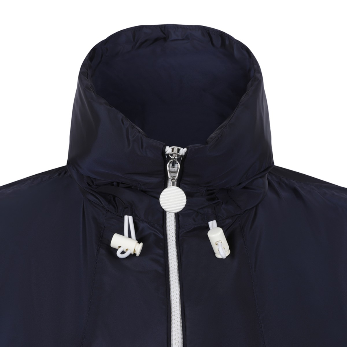 Moncler Black Technical Hooded Windbreaker Jacket.