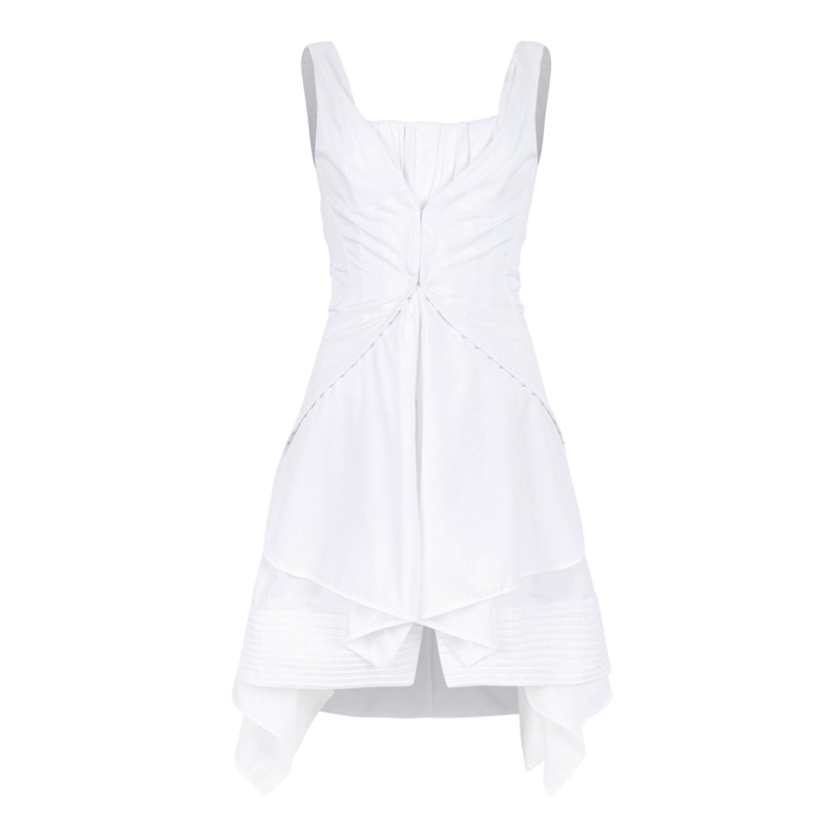 Alexander McQueen White Draped Mini Dress.