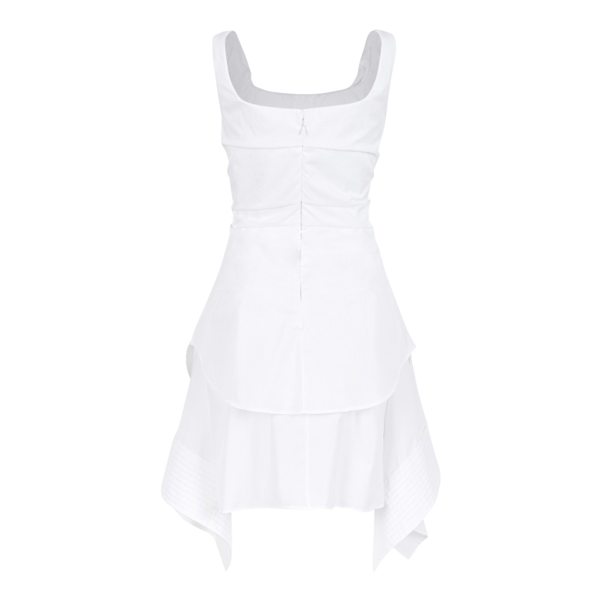 Alexander McQueen White Draped Mini Dress.