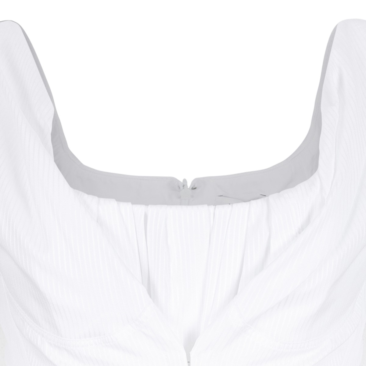 Alexander McQueen White Draped Mini Dress.