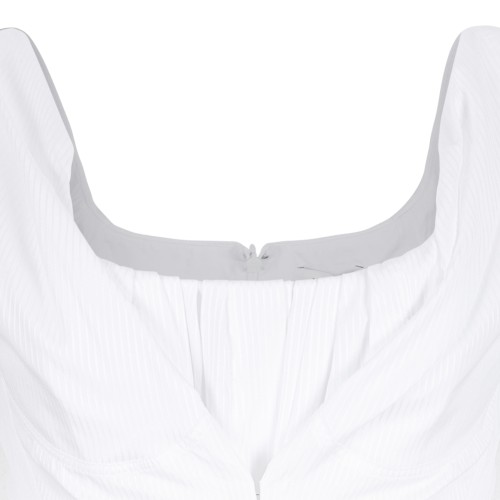 Alexander McQueen White Draped Mini Dress.