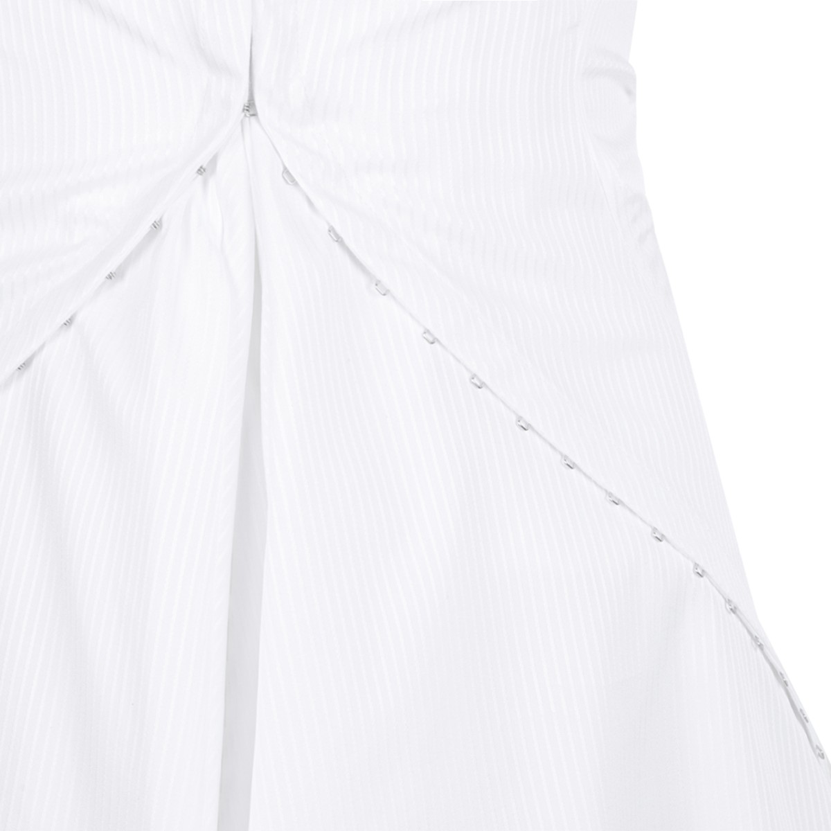Alexander McQueen White Draped Mini Dress.