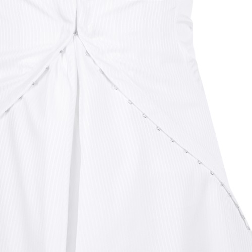 Alexander McQueen White Draped Mini Dress.