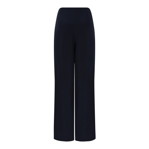 Max Mara Pure Navy Satin Wide-Leg Trousers.  