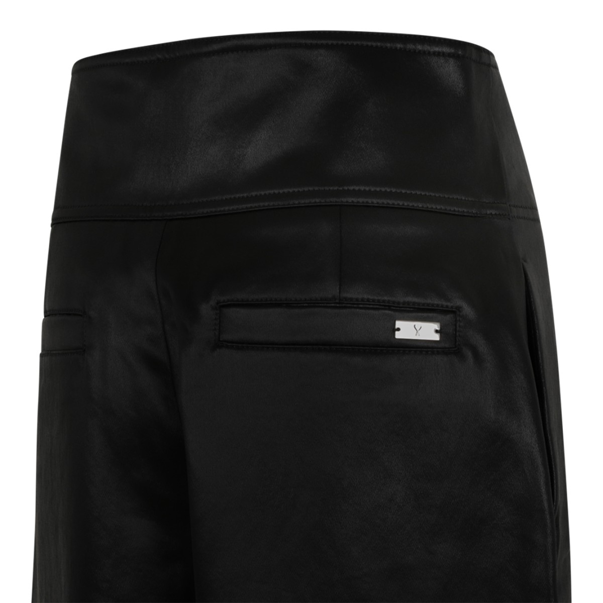 AMI Paris Black Belted Tailored Trousers.