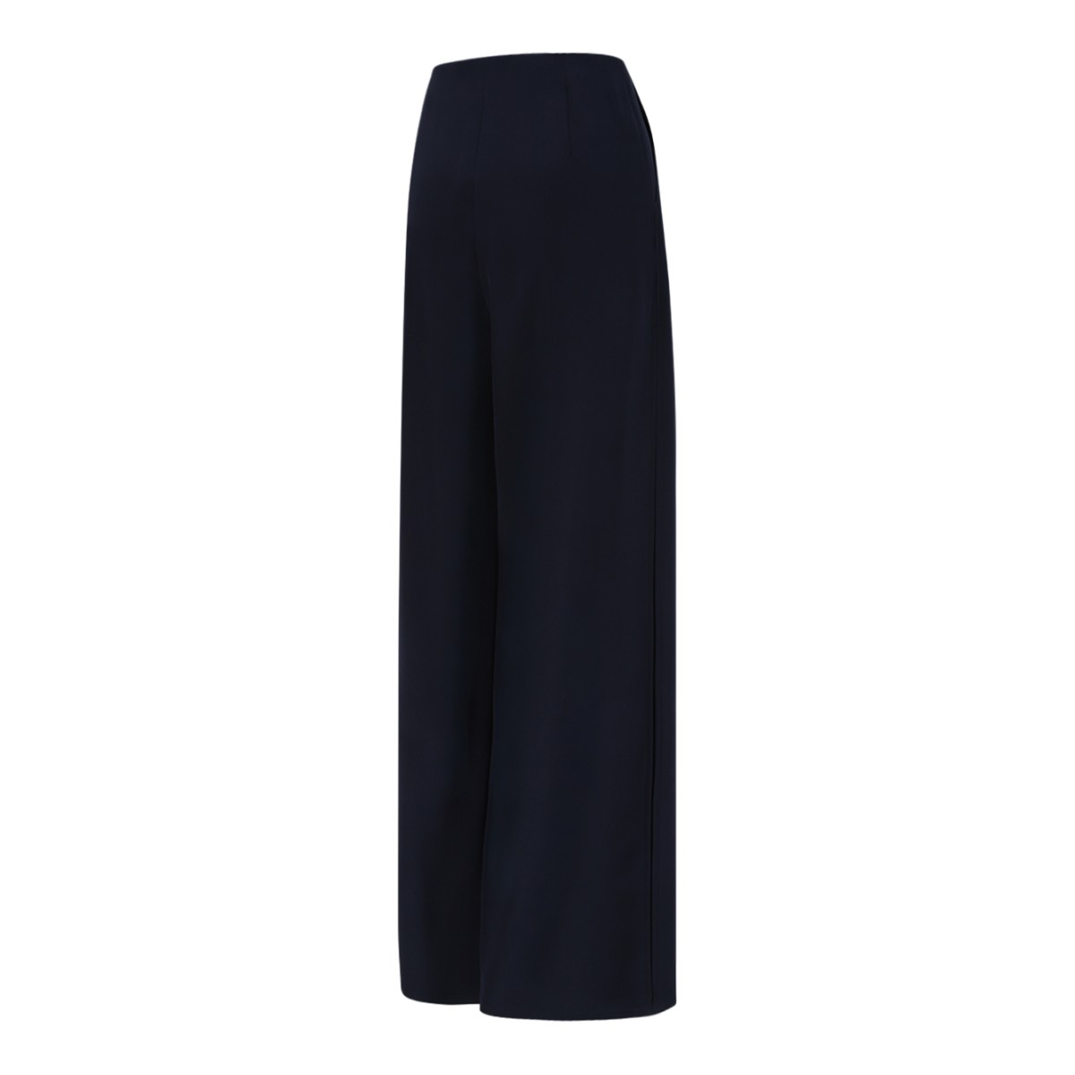 Max Mara Pure Navy Satin Wide-Leg Trousers.  