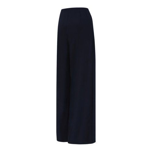 Max Mara Pure Navy Satin Wide-Leg Trousers.  