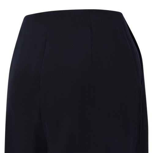 Max Mara Pure Navy Satin Wide-Leg Trousers.  