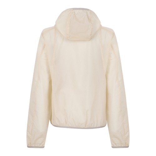 Moncler White Lightweight Hooded Jacket.