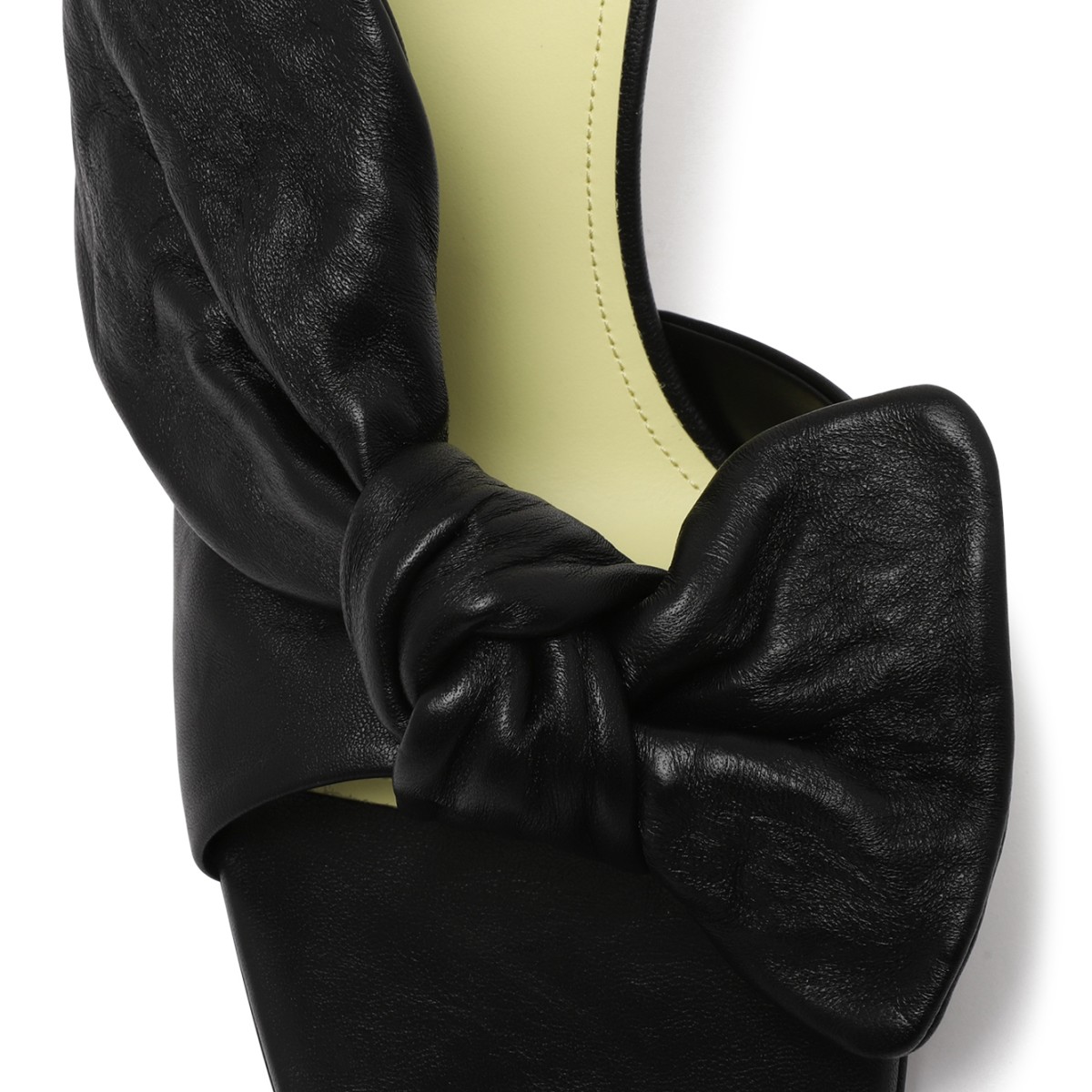 Givenchy Black Leather Sculptural Heel Mules.