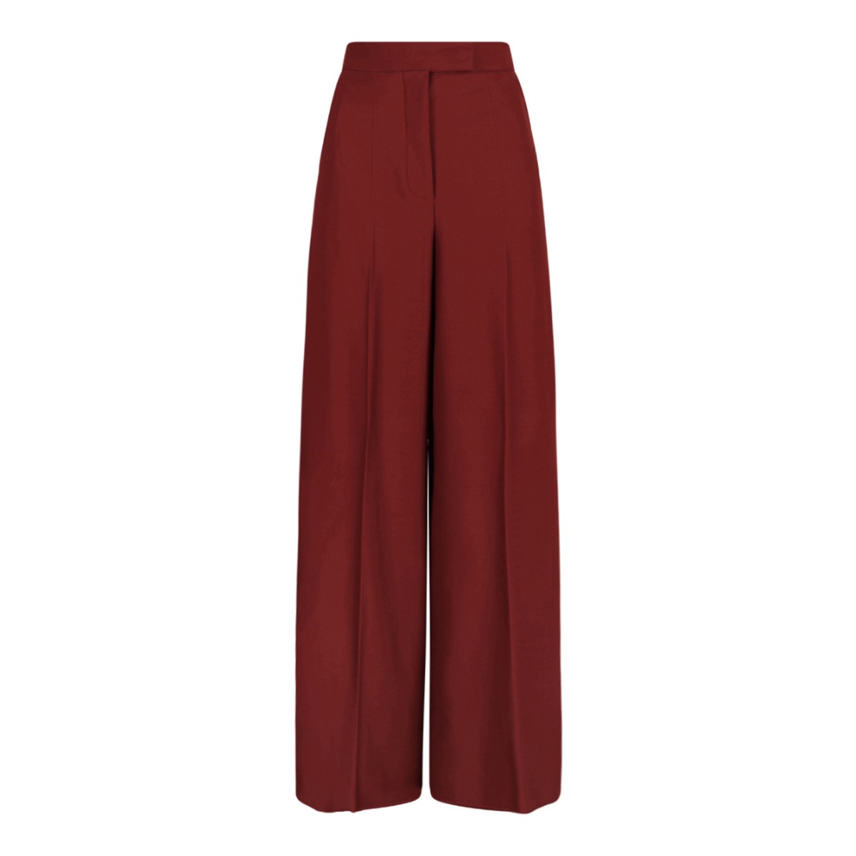 Max Mara Red High-Waisted Wide-Leg Trousers.