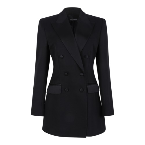 Dolce & Gabbana Black Double-Breasted Tailored Blazer.  