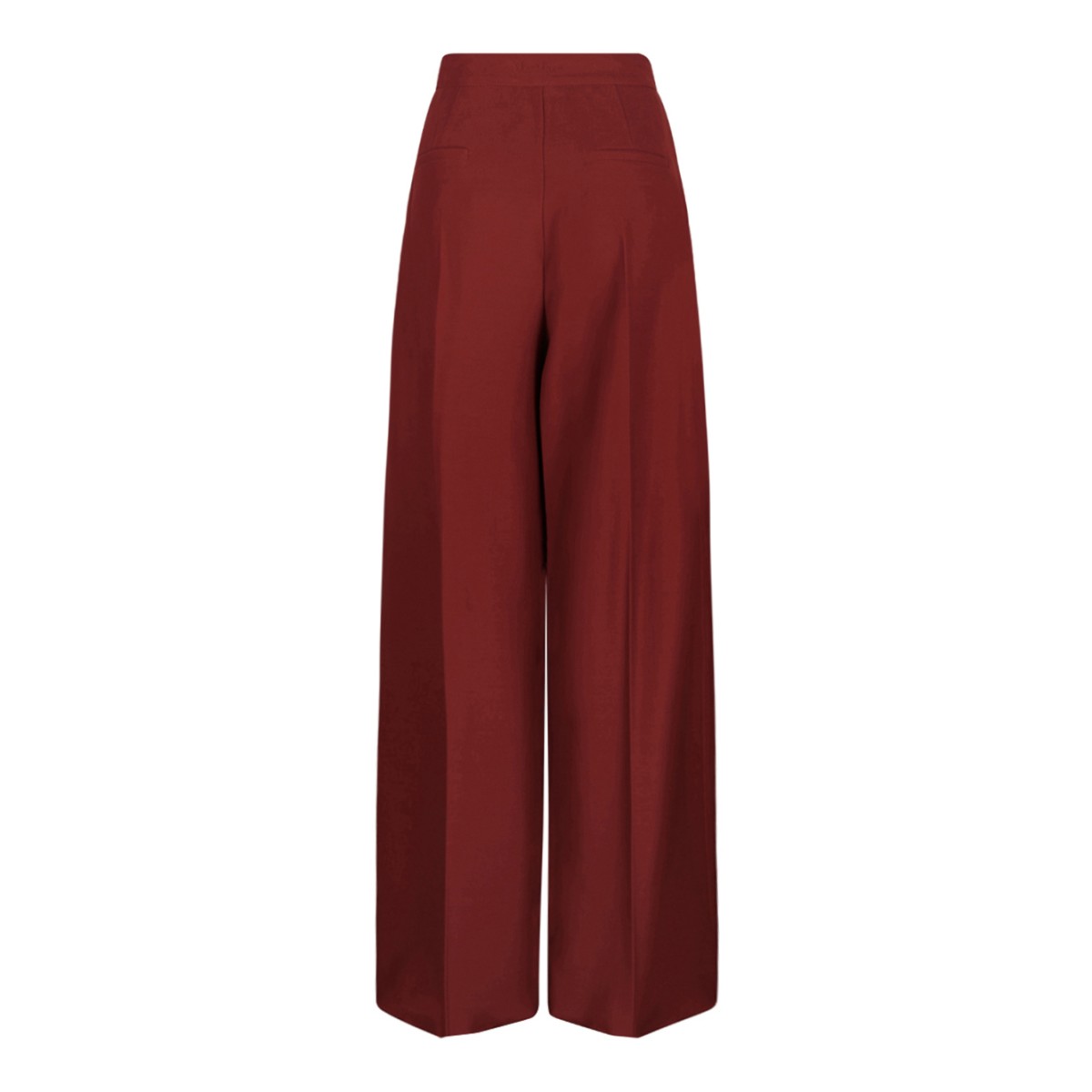 Max Mara Red High-Waisted Wide-Leg Trousers.