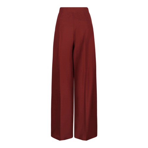 Max Mara Red High-Waisted Wide-Leg Trousers.