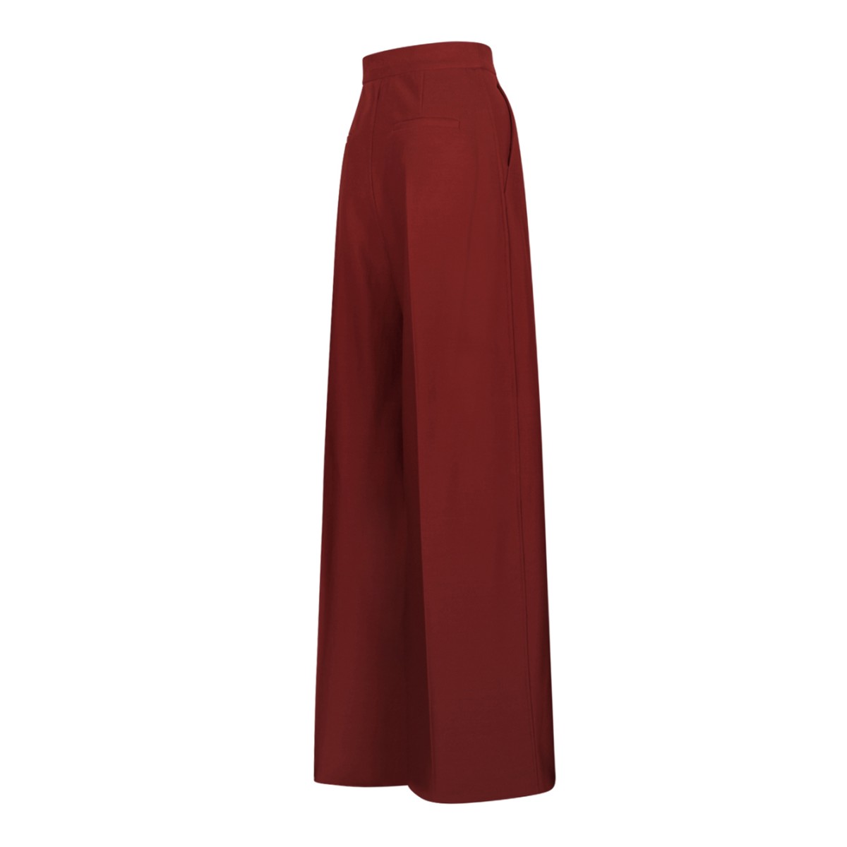 Max Mara Red High-Waisted Wide-Leg Trousers.
