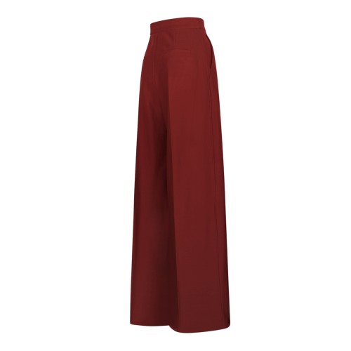 Max Mara Red High-Waisted Wide-Leg Trousers.