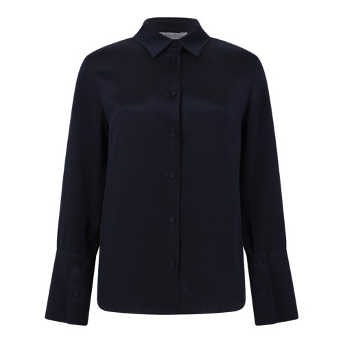 Max Mara Pure Navy Silk Shirt.  