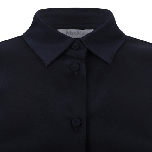 Max Mara Pure Navy Silk Shirt.  