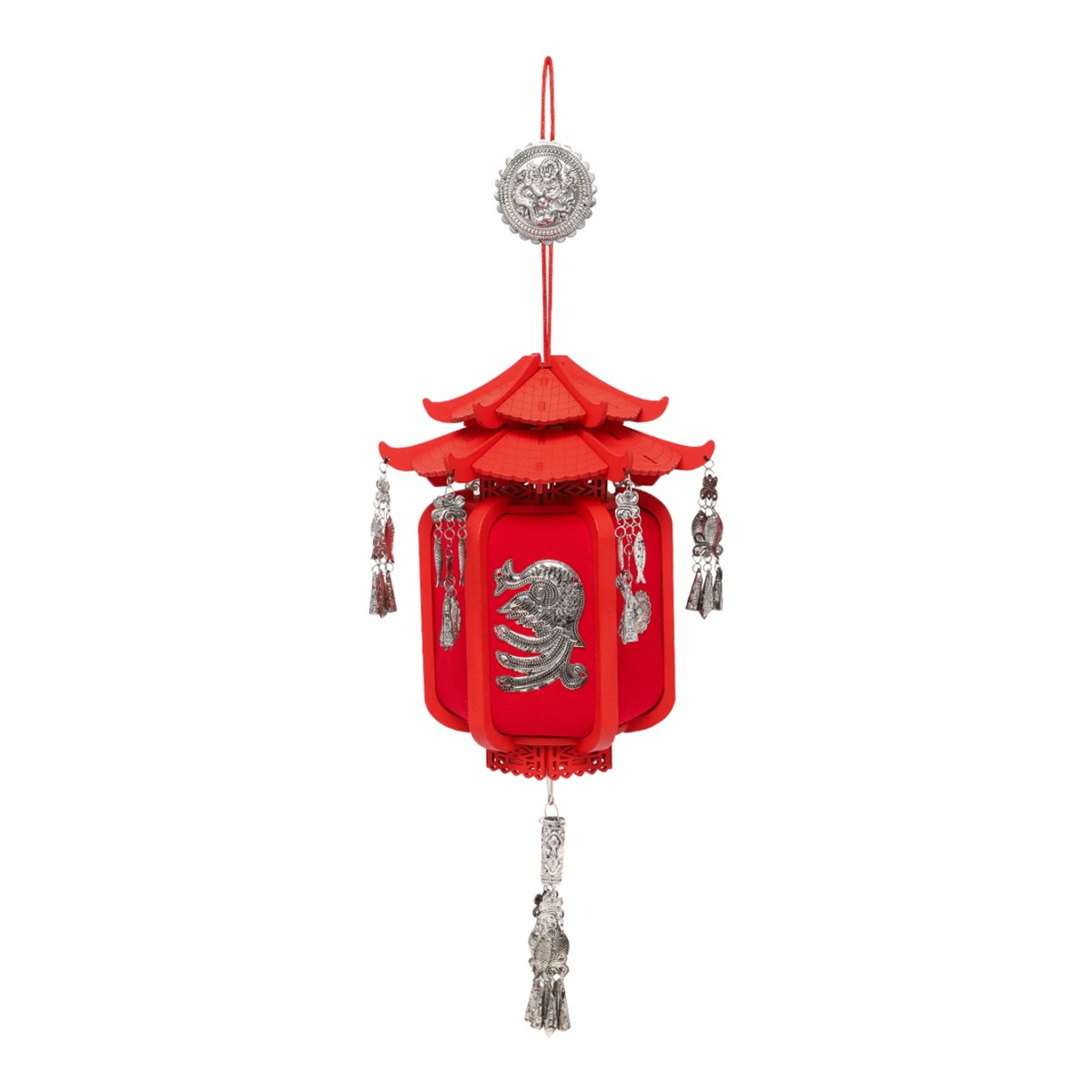 Hui Milano Red Embroidered Lantern-Inspired Bag.