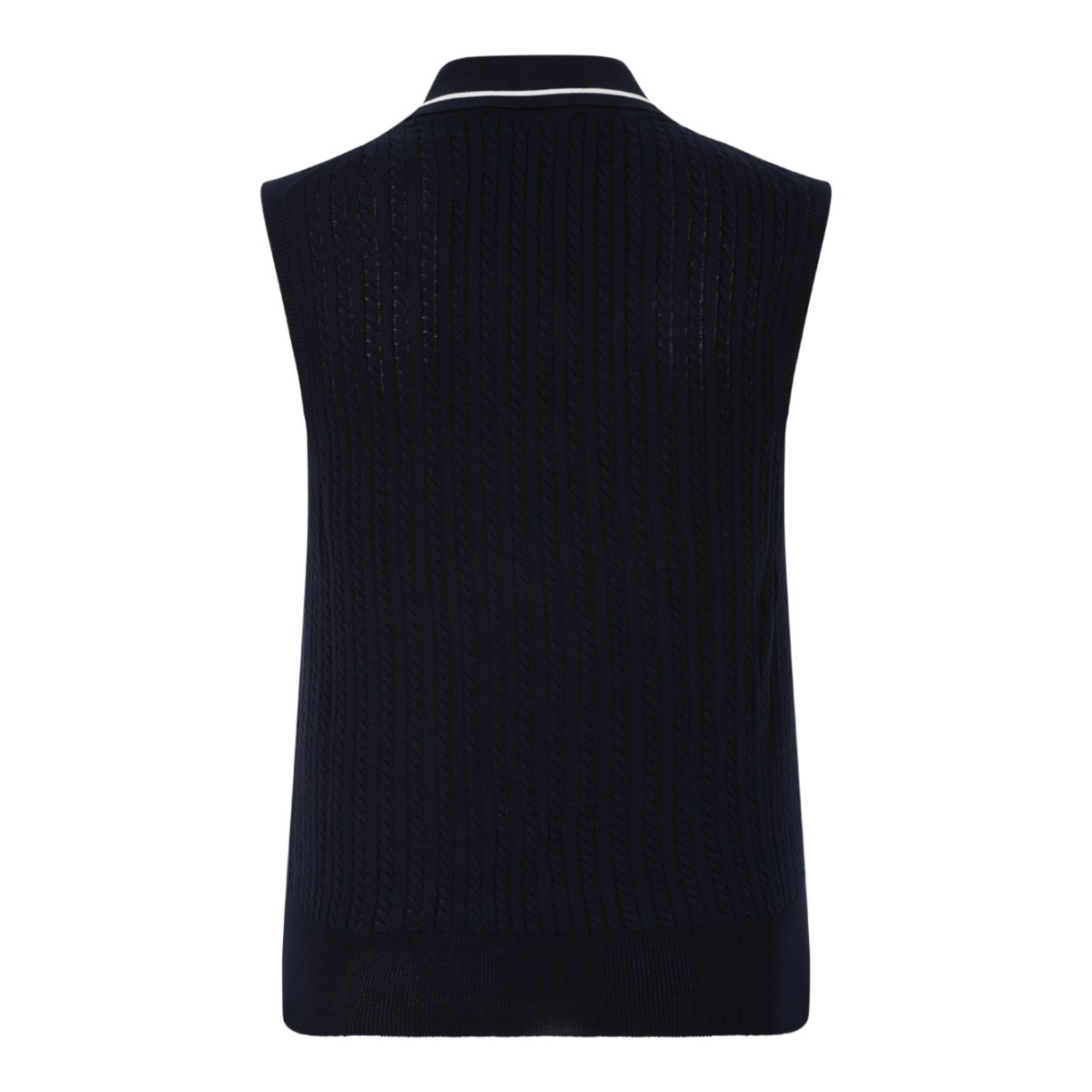 Gran Sasso Navy Sleeveless Knit Pullover.