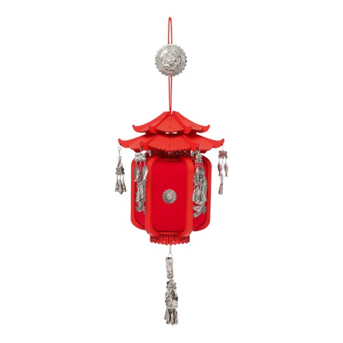 Hui Milano Red Embroidered Lantern-Inspired Bag.